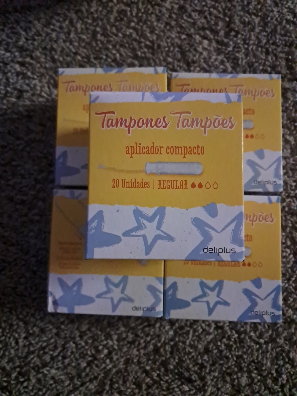 Deliplus Yellow Regular Tampons with Compact Applicator - 20 Units For Box. 100